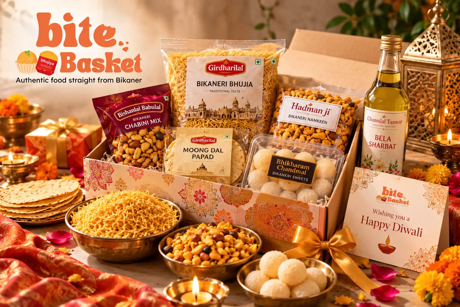 Diwali Gifts 2026: Bikaneri Bhujia, Namkeen & Gift Hampers