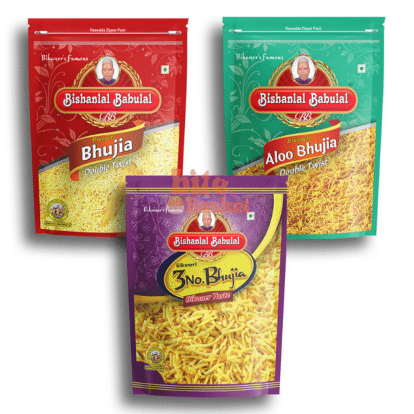 Bishanlal Babulal 3No. & Karor Pati Bhujia Aloo Bhujia Combo 1200Grams – Ultimate Crispy & Spicy Snack Variety | BiteBasket