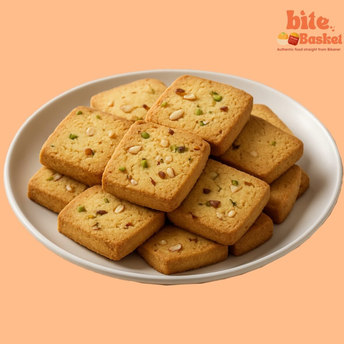 Biki Bakes Badam Pista Biscuits 250gm – Handmade Almond & Pistachio Cookies | BiteBasket