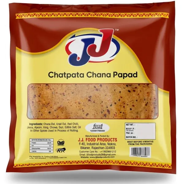 Bikaneri Handmade Papad Brand – Chatpata Chana Papad | JJ Foods